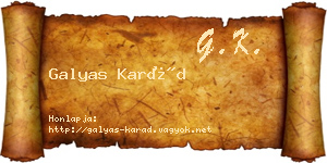 Galyas Karád névjegykártya